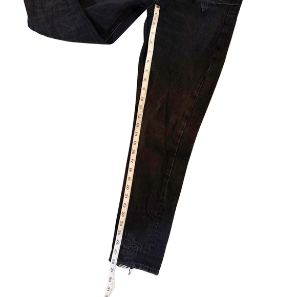 AGOLDE Premium High Rise Skinny Jeans Black Destroyed Hem Button Fly Size 24 - Picture 16 of 16